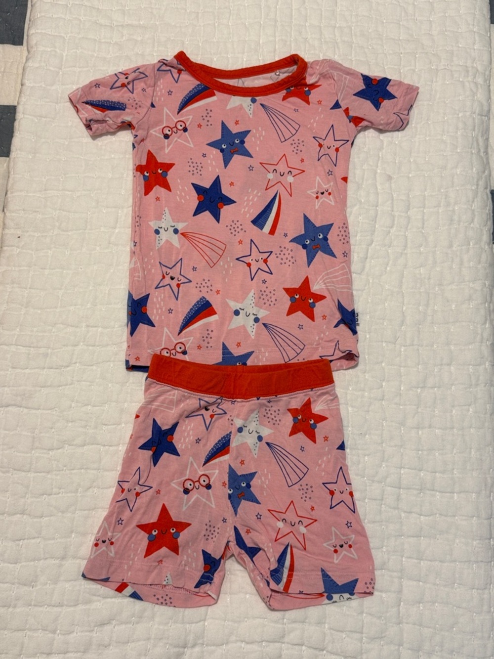Little Sleepies Pink Stars & Stripes Short Sleeve Pajama Set 18-24 months